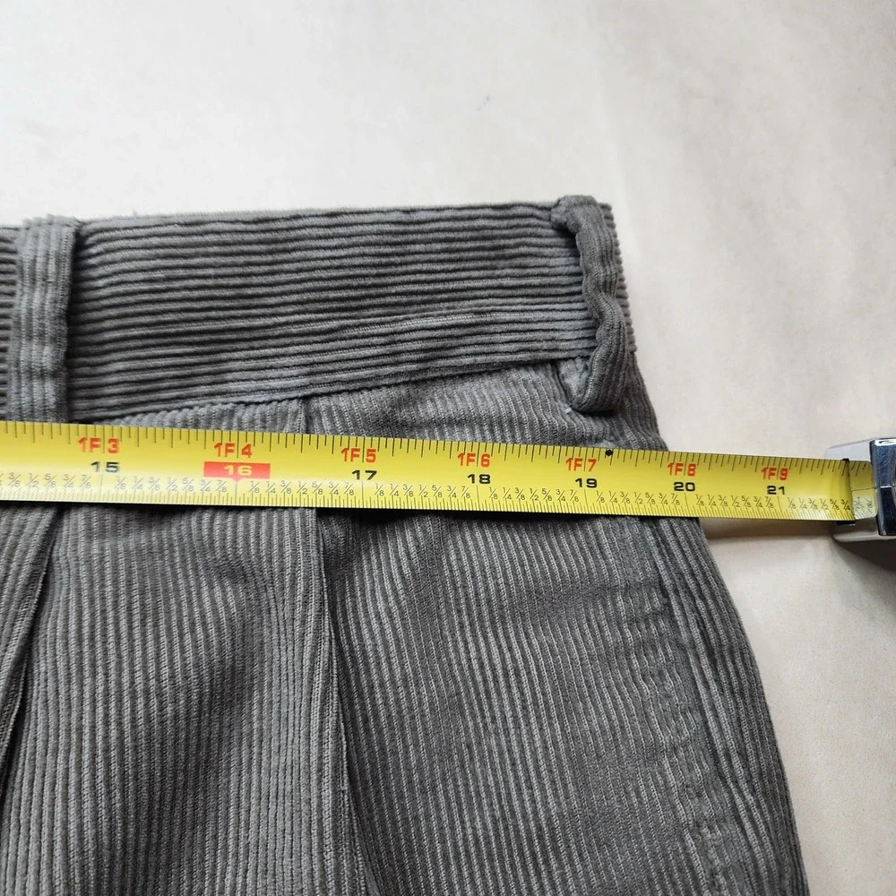 Jos.‎ A. Bank Mens Pleated Corduroy Pants Tan Khaki Cuffed Trousers 38 x 30.5